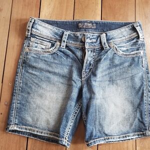 Women's Silver Suki Surplus Blue Denim Shorts